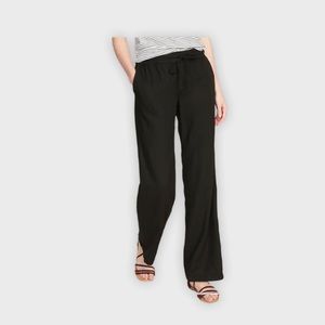 Mid-Rise Wide-Leg Linen-Blend PullOn Pants XL Tall